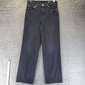 AYR Jeans Womens 26 Black The Secret Sauce Loose Straight Leg Stretch Denim